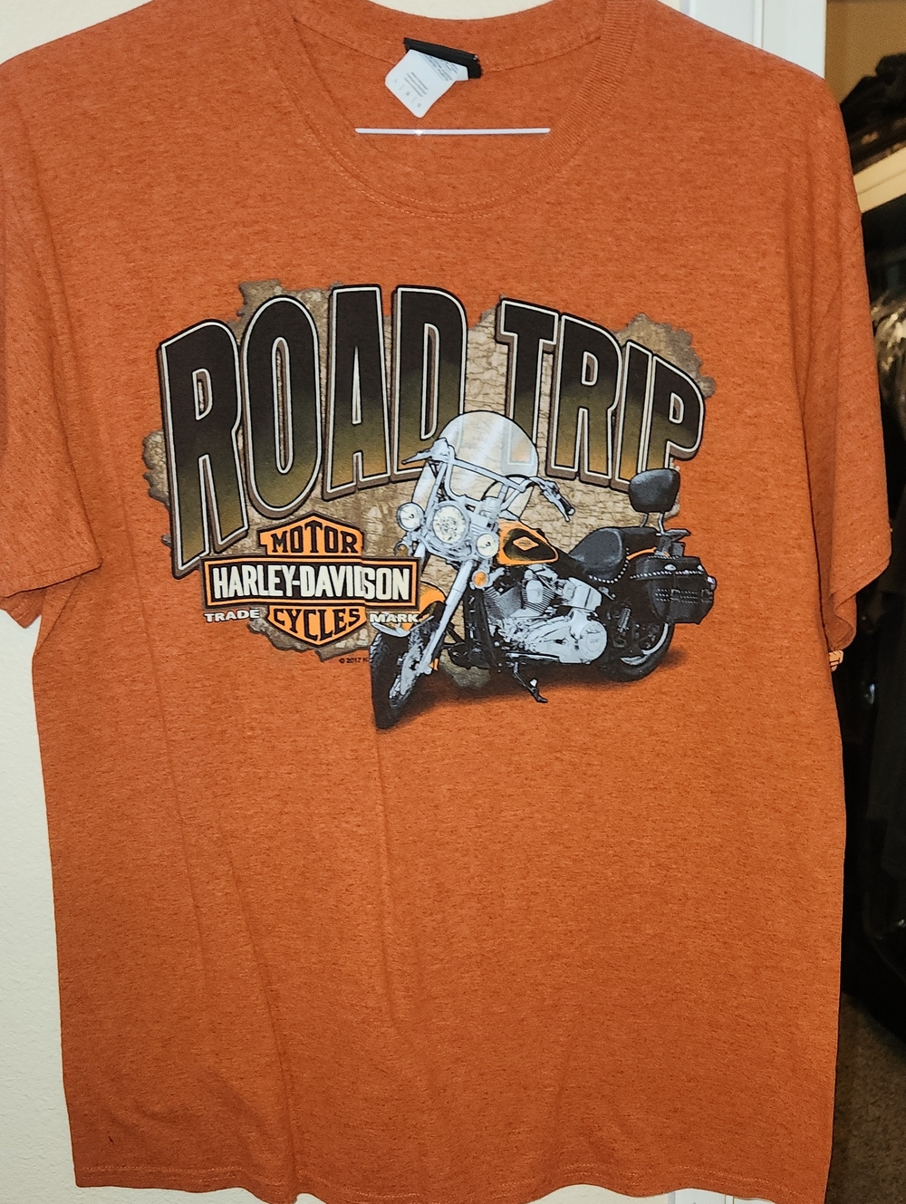 Harley-Davidson Orange 'Road Trip' Motorcycle Graphic Tee